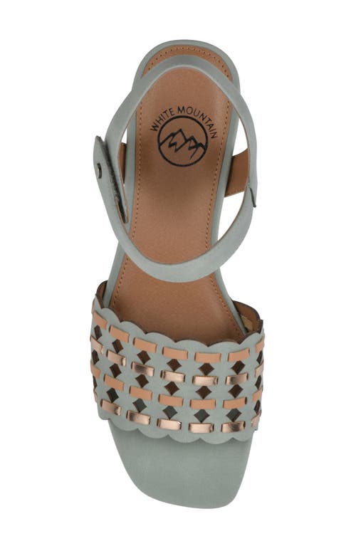 Shop White Mountain Footwear Alumina Block Heel Sandal In Sage/multi/smooth