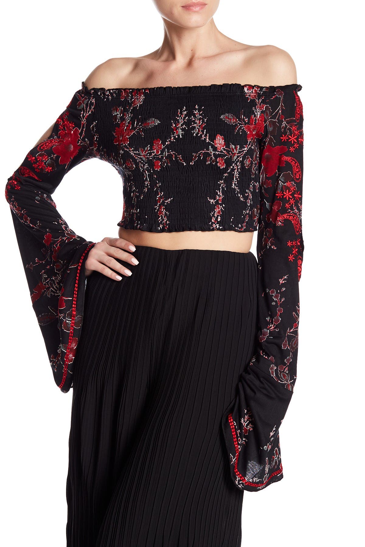 bell sleeve crop
