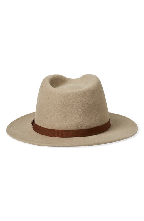 Shop Brixton Messer Packable Wool Fedora In Timberwolf/light Brown