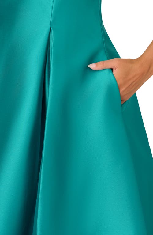 Shop Adrianna Papell Sleeveless Mikado Fit & Flare Midi Dress In Exotic Jade