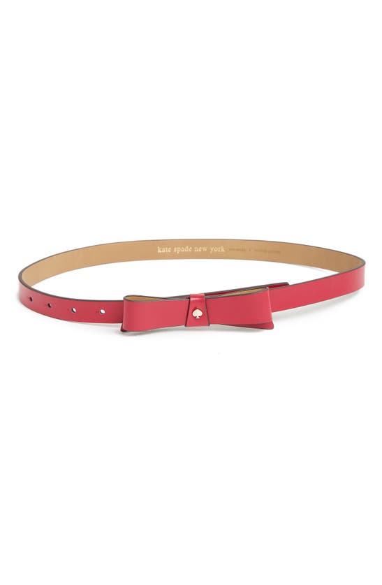 Kate Spade Bow Belt With Spade In Pomagranate Juice