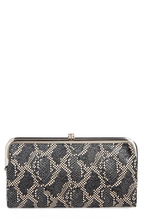 HOBO 'Lauren' Leather Double Frame Clutch in Mosaic Snake