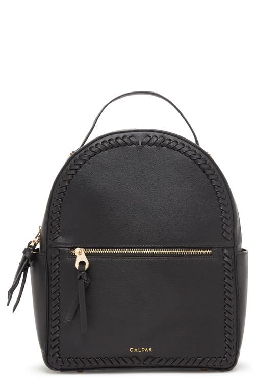 CALPAK Kaya Faux Leather Round Backpack in Black