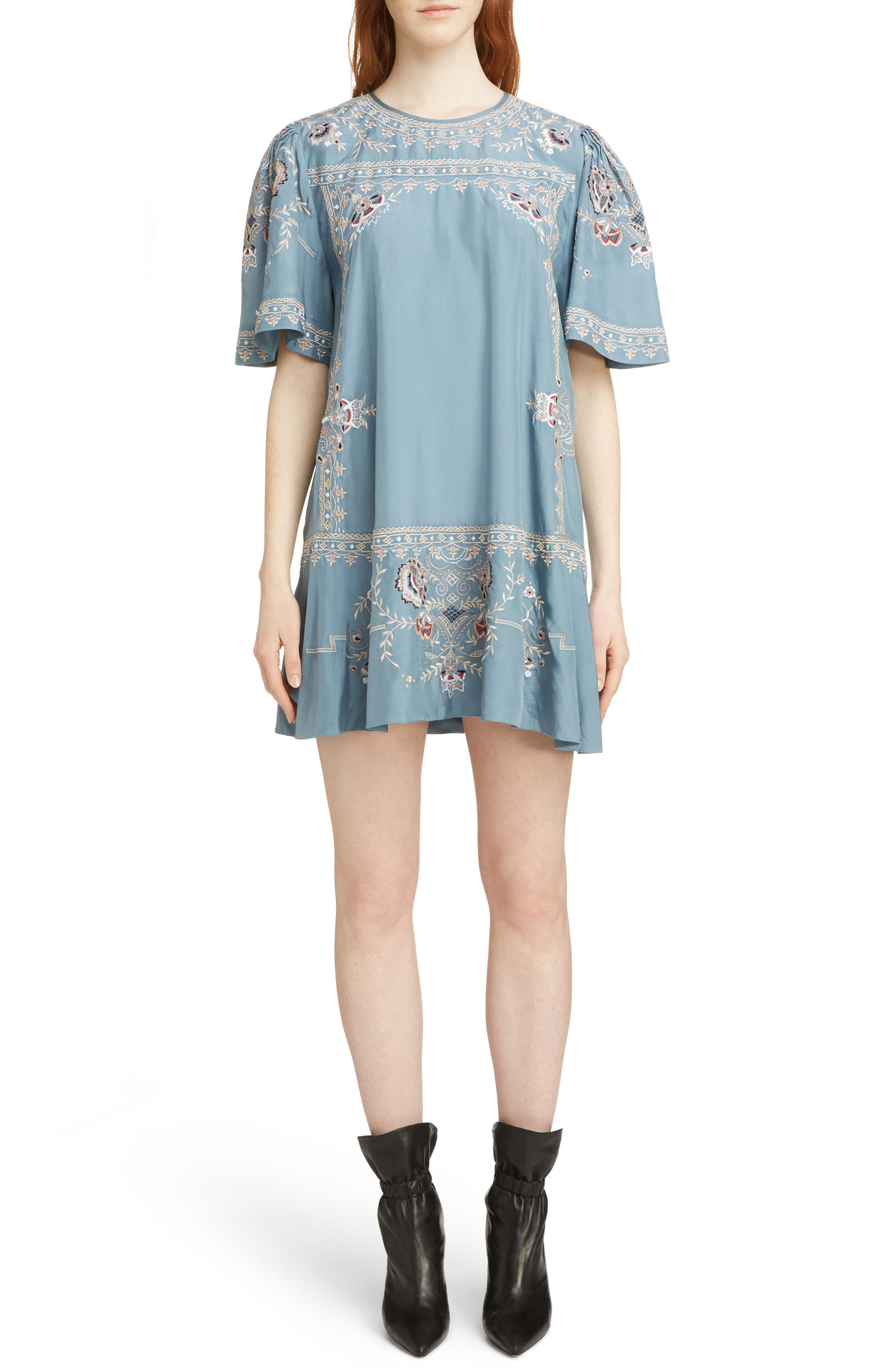 isabel marant embroidered dress