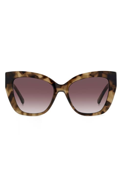 Kate Spade New York Bexley 54mm Gradient Cat Eye Sunglasses In Havana/burgundy Shaded