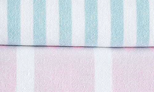 Shop Brooks Brothers Stripe Turkish Cotton Bath Towel In Pink