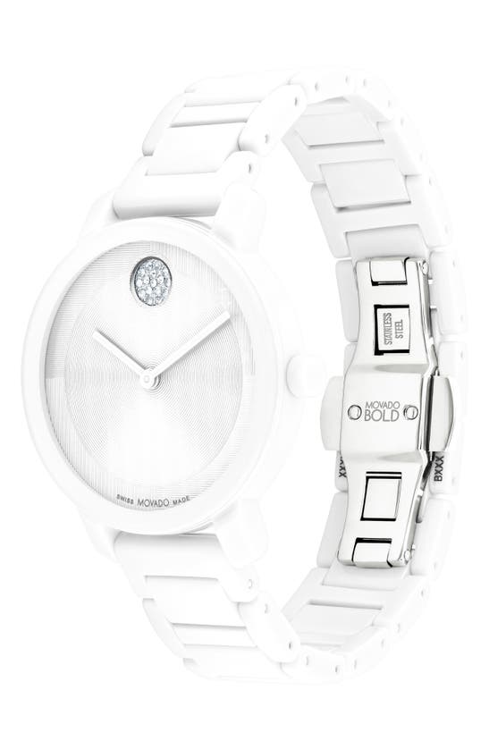 Shop Movado Bold Evolution 2.0 Bracelet Watch, 34mm In White