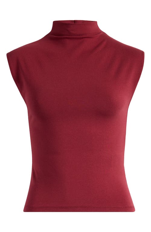 Shop Madewell Funnel Neck Crop Muscle Tee In Claret