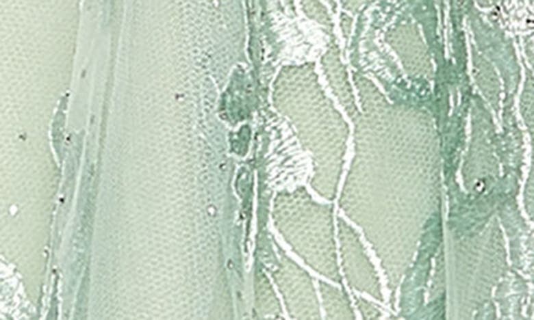 Shop Mac Duggal Embroidered Cap Sleeve Midi Dress In Sage