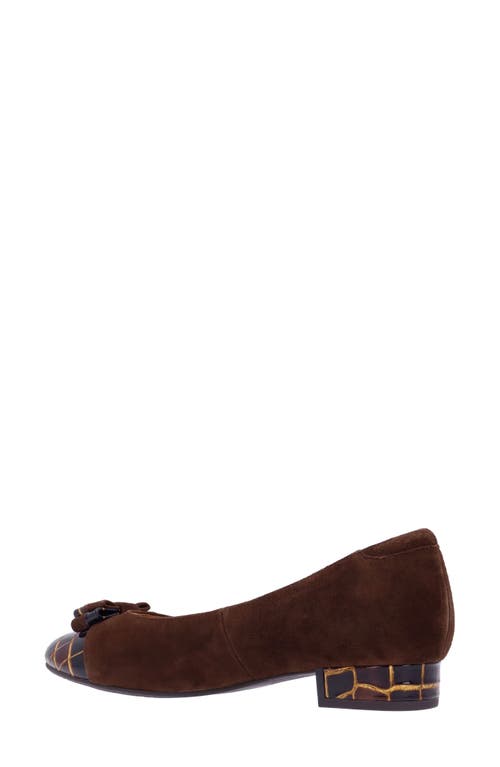 Shop L'amour Des Pieds Farida Cap Toe Pump In Chocolate