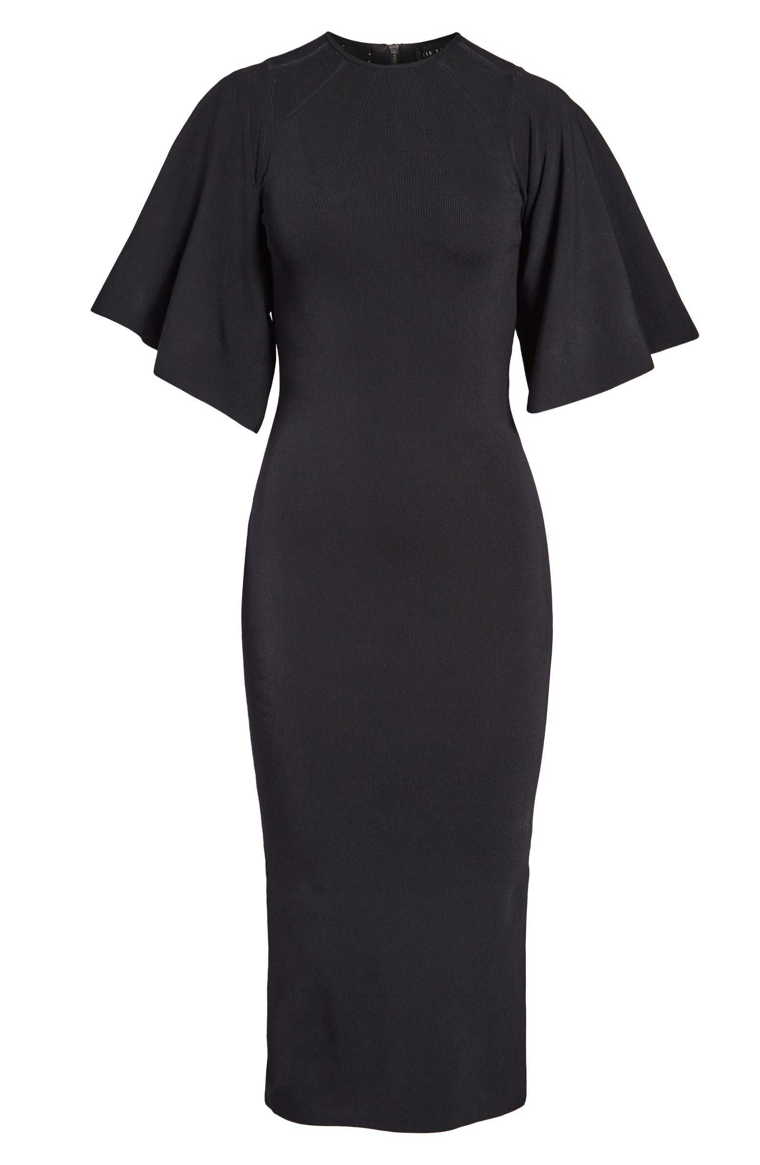 Ted Baker London Lounia Fluted Sleeve Body-Con Sweater Dress | Nordstrom