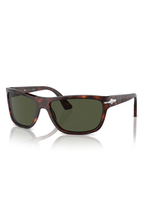 Persol 63mm Oversize Rectangular Sunglasses In Havana