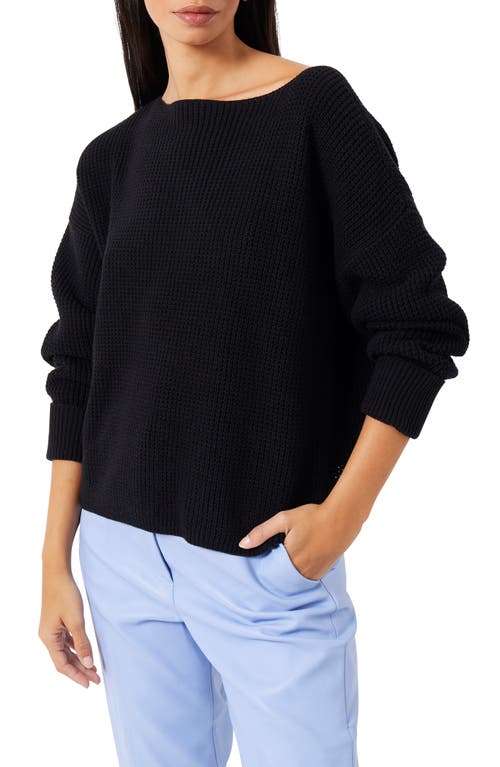 French Connection Mozart Waffle Knit Sweater in Black