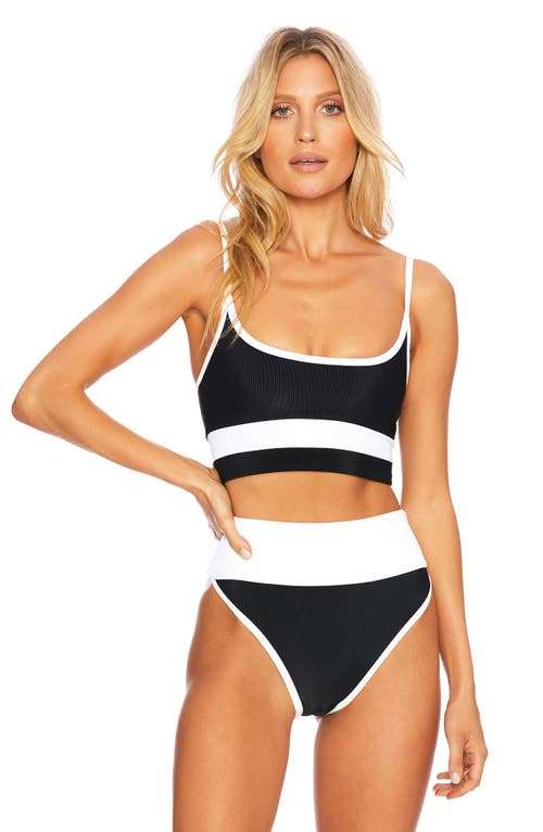 Shop Beach Riot Eva Colorblock Bikini Top In Black/white