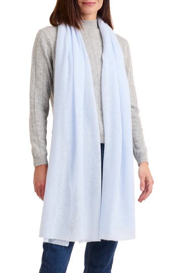 Amicale Cashmere Featherweight Scarf In Light Blue