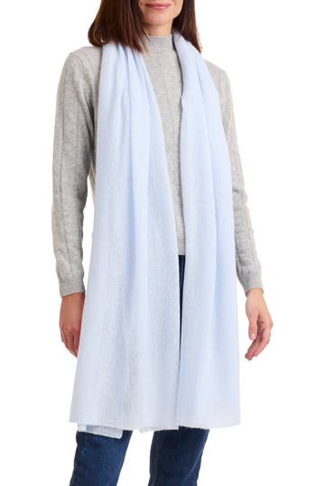 Amicale Cashmere Featherweight Scarf In Blue