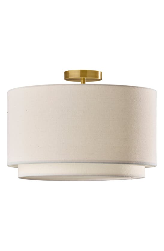 Shop Adesso Lighting Finley Flush Mount Ceiling Light Fixture In Antique Brass