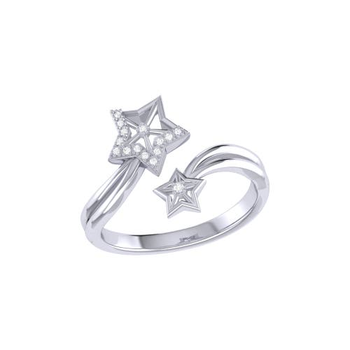 Shop Luvmyjewelry Gleaming Star Duo Sterling Silver Diamond Ring