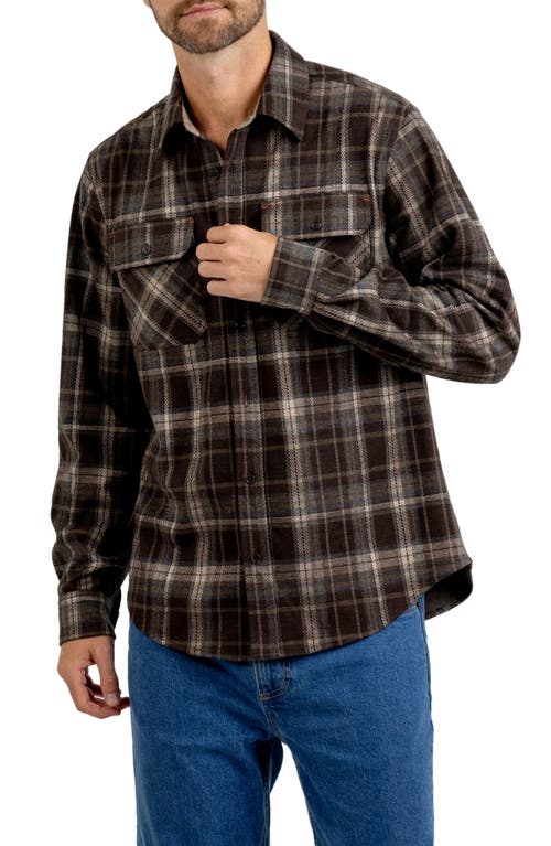 Shop Rainforest Fahnestock Brushed Flannel Button-up Shirt In Dark Brown