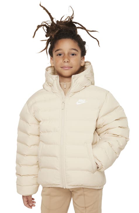 Nike, Jackets & Coats, Nike White Green Accent Puffer Down Jacket Pockets