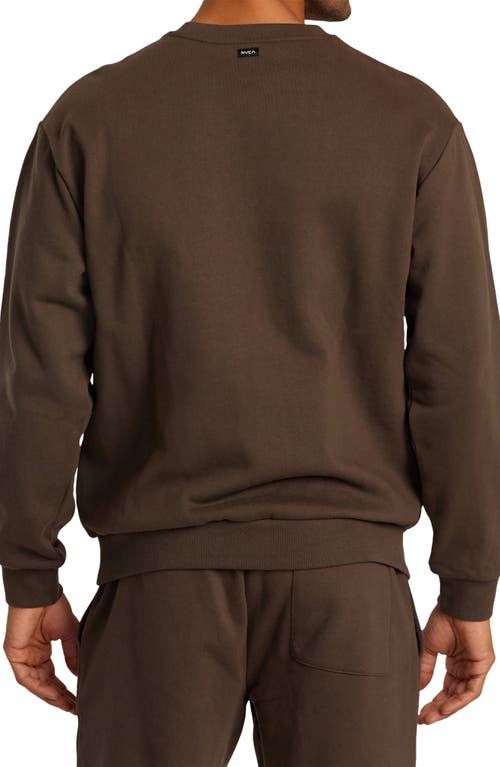 Shop Rvca Essential Logo Embroidered Sweatshirt In Mocha