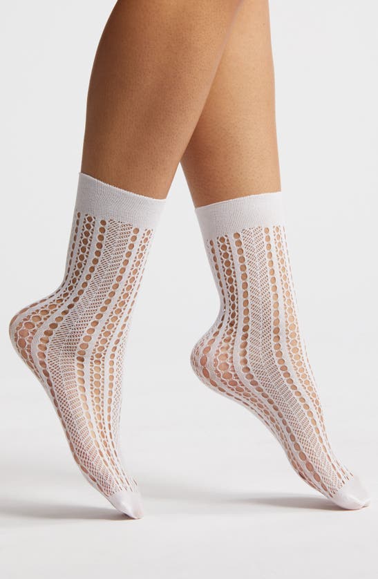 Shop Oroblu Twins Assorted 2-pack Open Knit Crew Socks In White