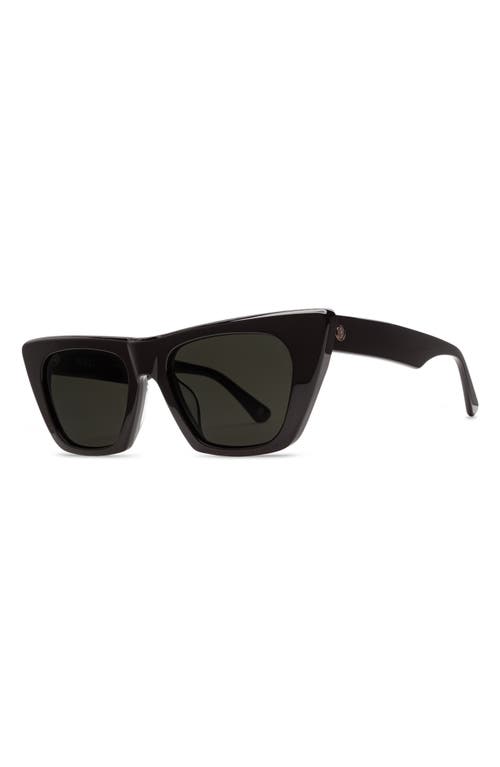 Shop Electric Noli 50mm Polarized Cat Eye Sunglasses In Gloss Black/grey Polar