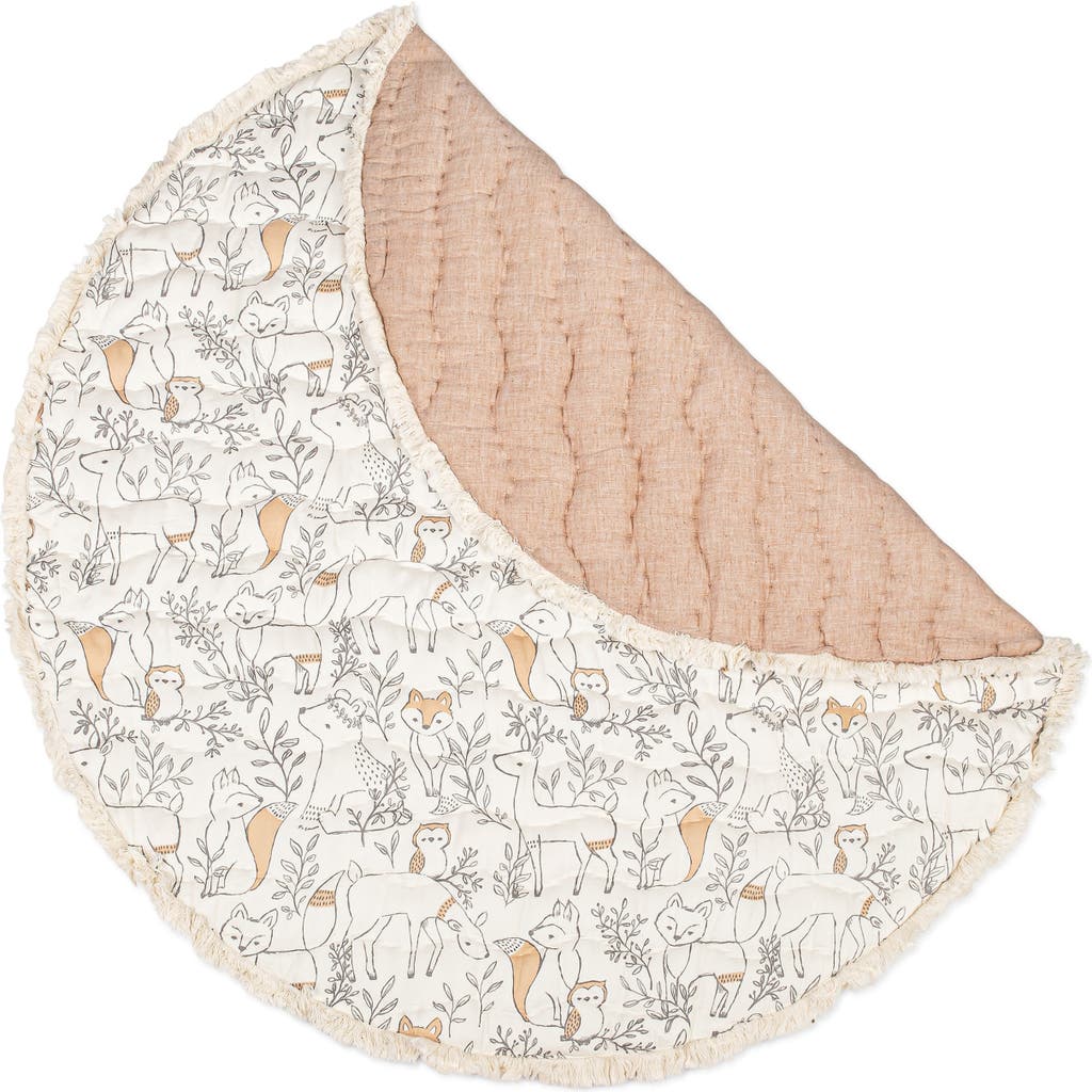 CRANE BABY Quilted Cotton Baby Playmat in Beige Woodland 