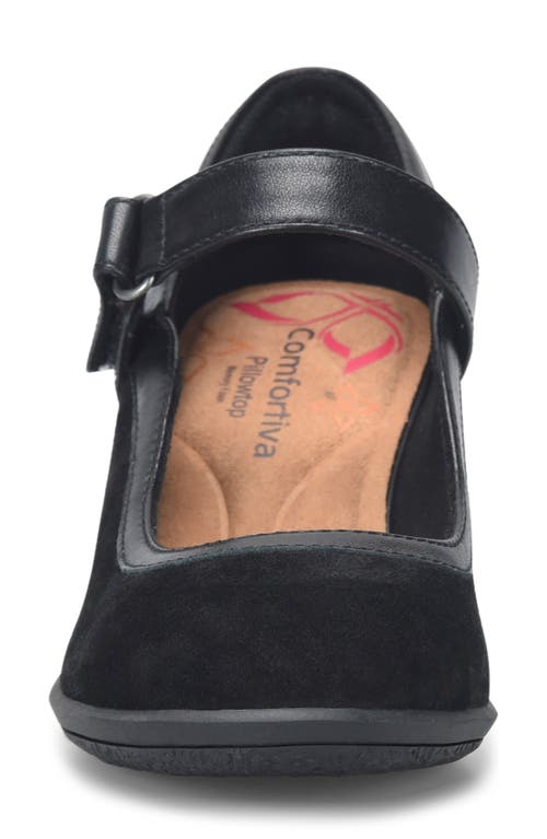 Shop Comfortiva Barnes Mary Jane Pump In Black Suede