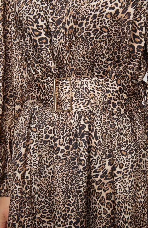 Elie Tahari The Jada Belted Animal-print Midi Dress In Mythical Leopard Print