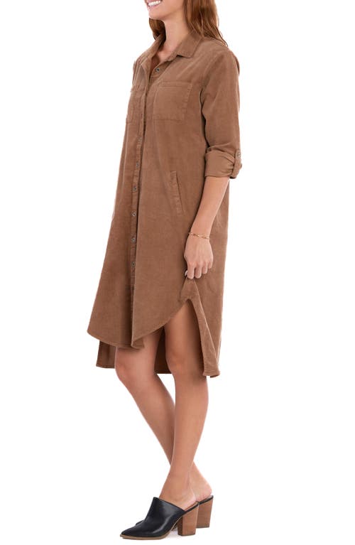 WASH LAB DENIM WASH LAB DENIM CHILL OUT HIGH-LOW CORDUROY SHIRTDRESS