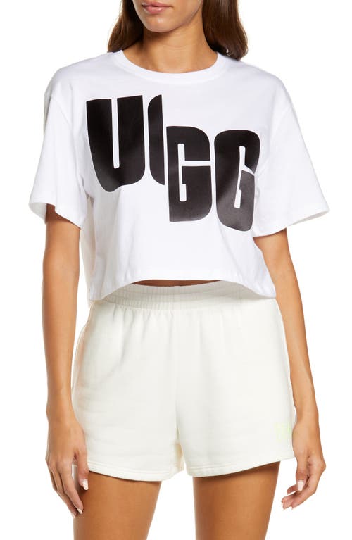 UGG(R) Fionna Logo Cotton Graphic Tee in White/Black