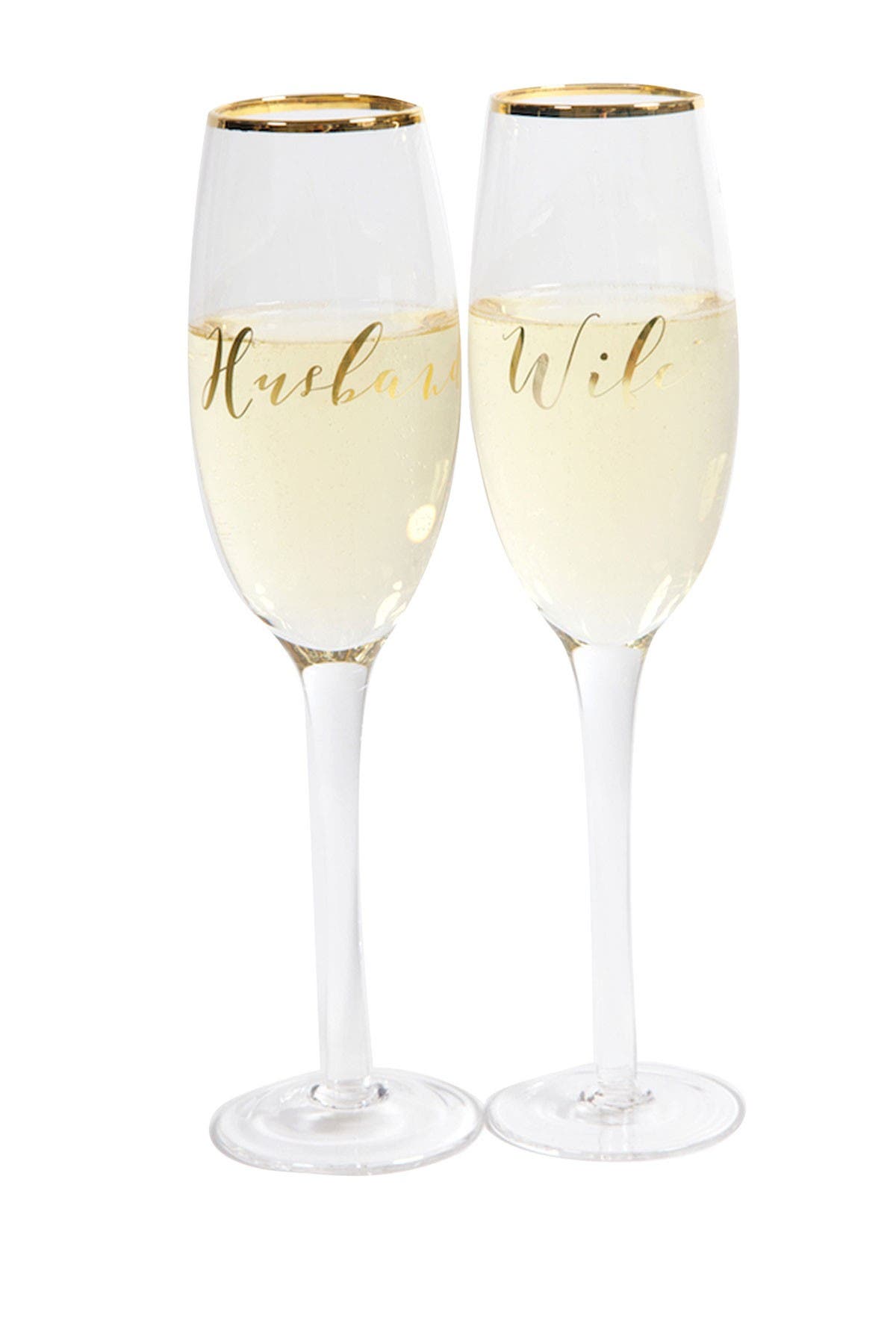 husband and wife champagne glasses