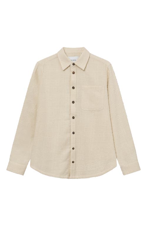Kevin Bouclé Button-Up Shirt in Ivory