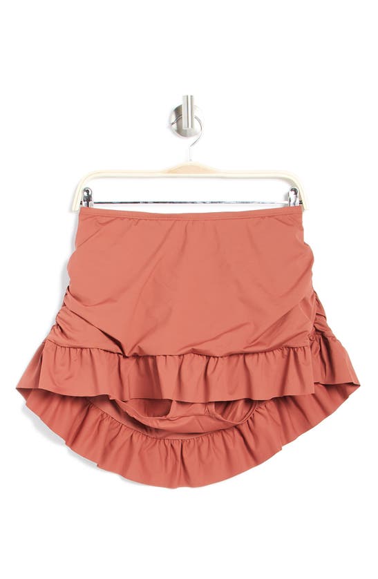 La Blanca Island Goddess Skirted Bikini Bottoms In Cinnamon