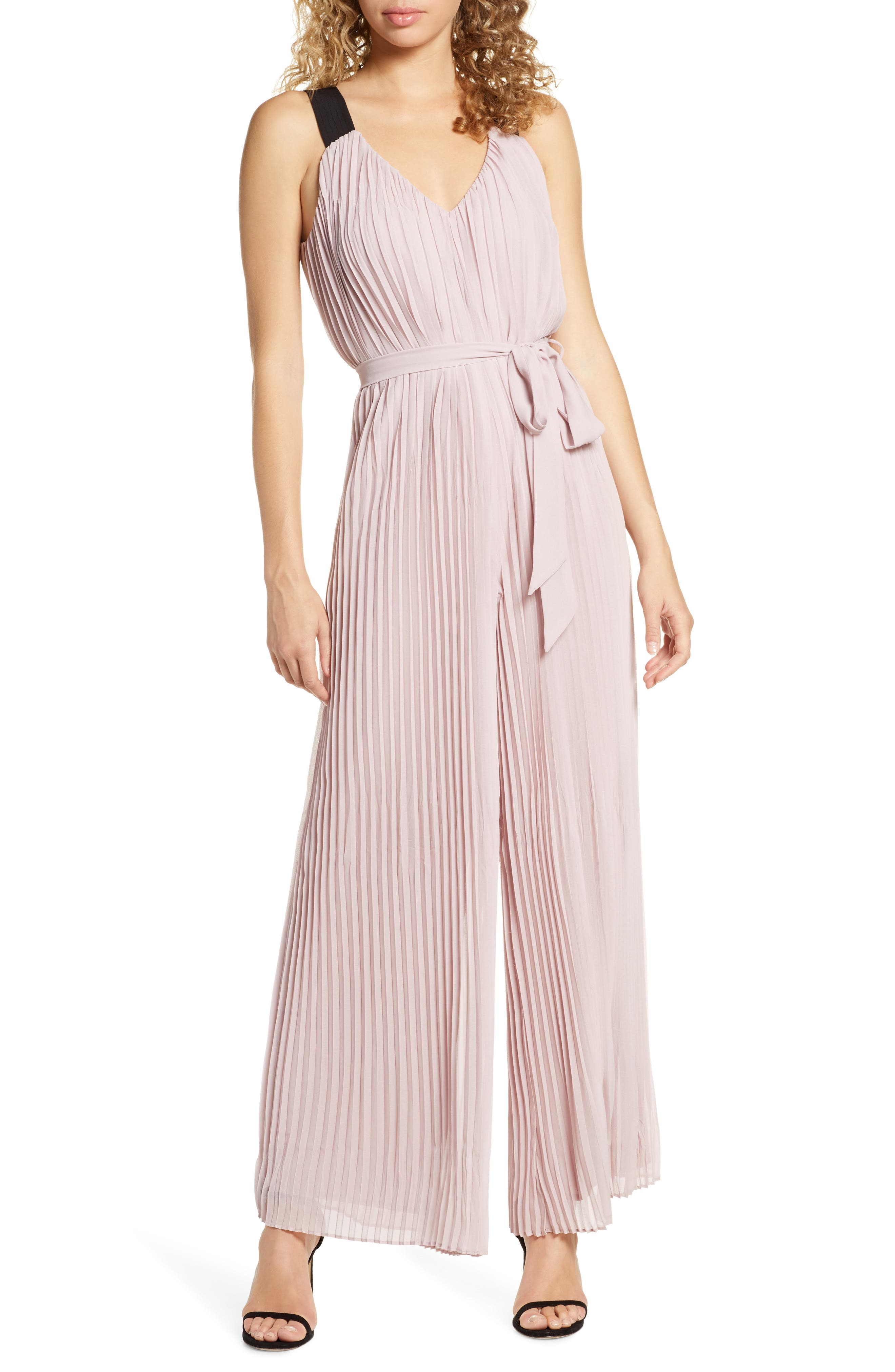 Harlyn Pleated Wide Leg Jumpsuit, Purple