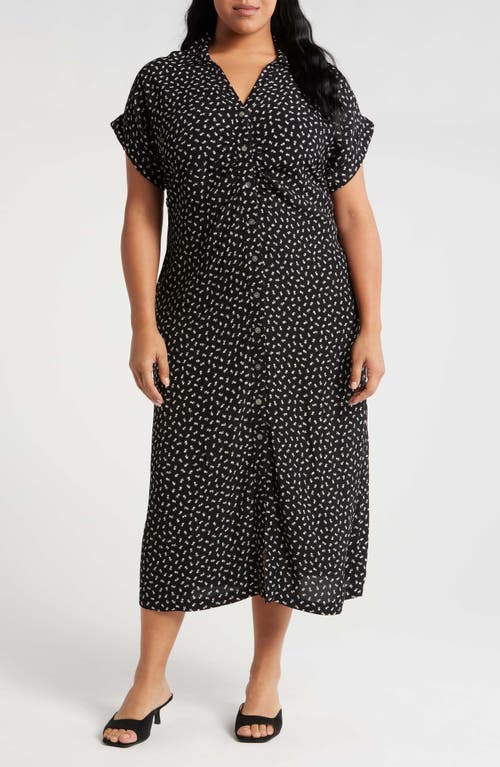 Madewell Floral Shirtdress In True Black