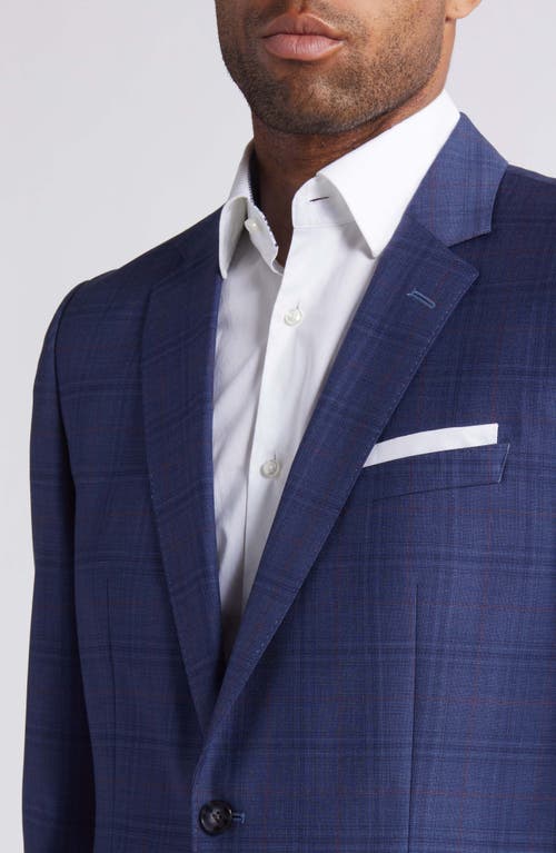 Shop Hugo Boss Boss Hutson Plaid Virgin Wool Sport Coat In Navy