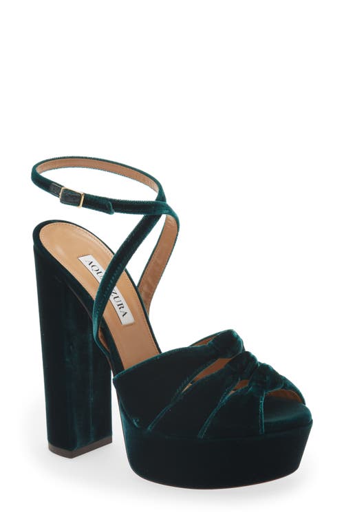 Aquazzura Mira Plateau Platform Sandal (Women0 in English Green