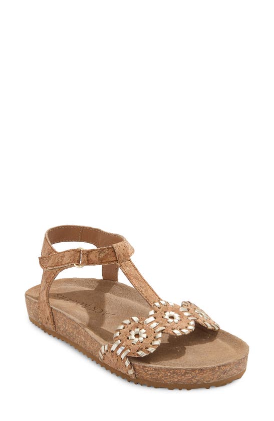 Shop Jack Rogers Kids' Lauren Sandal In Natural Cork/ Gold