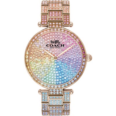 Coach Park Crystal Embellished Bracelet Watch,