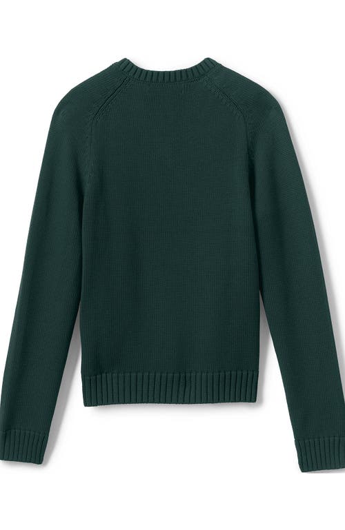 Shop Lands' End School Uniform Kids Cotton Modal V-neck Sweater In Evergreen