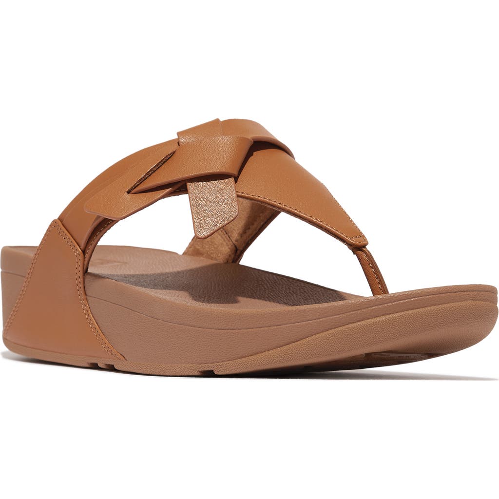 FitFlop Lulu Platform Wedge Flip Flop in Desert Tan