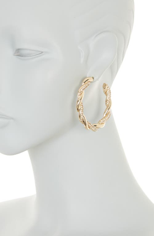 Shop Tasha Twist Crystal Hoop Earrings In Gold/crystal