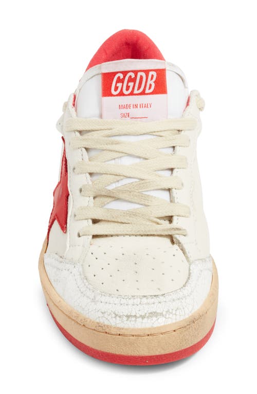 Golden Goose Logo Casual Sneakers In White/strawberry Red