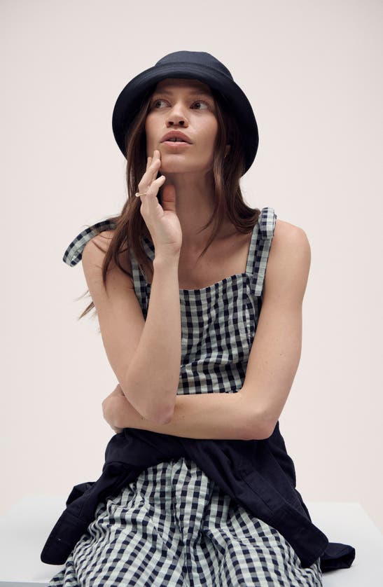 Barbour Abigail Gingham Cotton Midi Sundress In Blue Haze Gingham