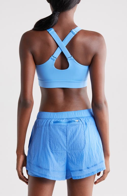 Shop Zella Studio Luxe Lite Court Sports Bra In Blue Lapis