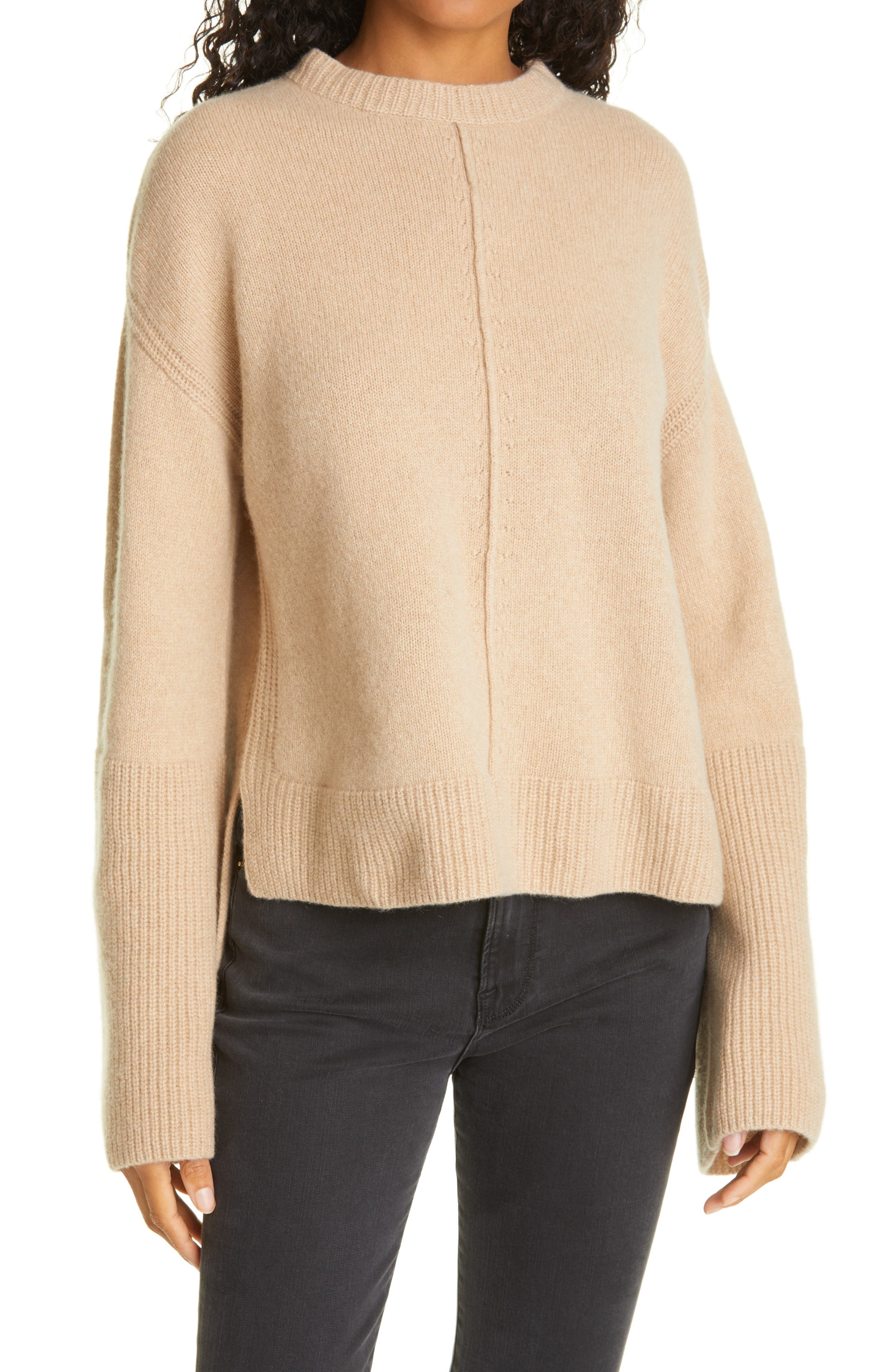 cashmere bell sleeve sweater