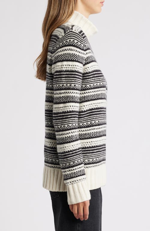 CASLONR CASLON(R) STRIPE JACQUARD TURTLENECK SWEATER