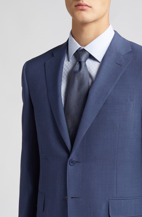 Shop Canali Siena Regular Fit Solid Blue Wool Suit